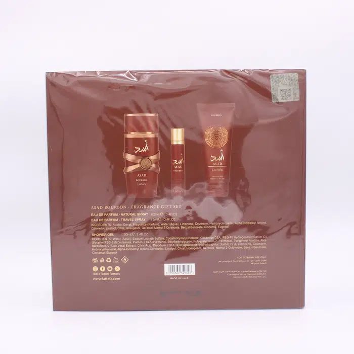 Asad Bourbon 3pcs Set 100ml EDP + 12ml EDP + 100ml Shower Gel Hombre